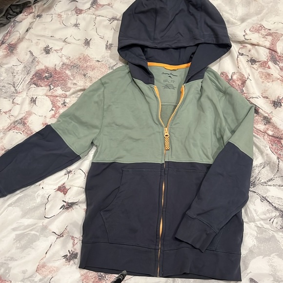 like new Tommy Bahama Zip up Olive and Navy scuba hoodie pullover - Picture 3 of 3